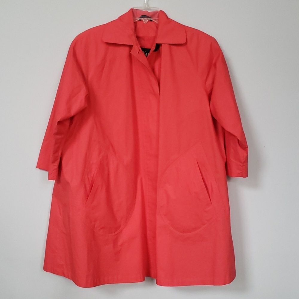 Anne Klein II Rainwear Coat Womens sz 4 Red Trench